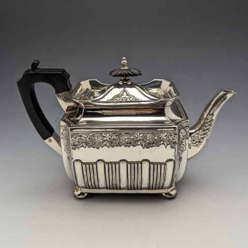 1900 年左右英國古董不列顛金屬茶具 4 件套 Walker 和 Hall